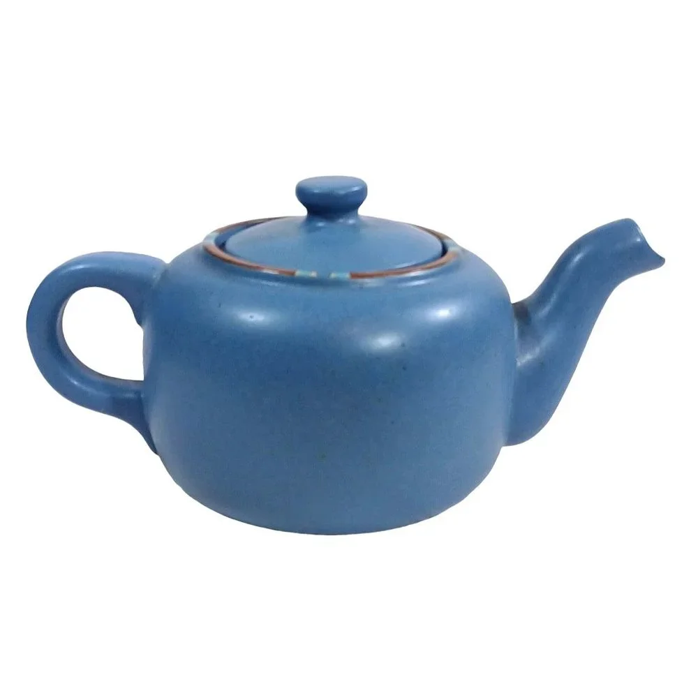 Dansk Mesa Sky Blue 40 oz  Coffee Tea Pot Teapot Southwestern Vintage Portugal - Picture 2 of 12